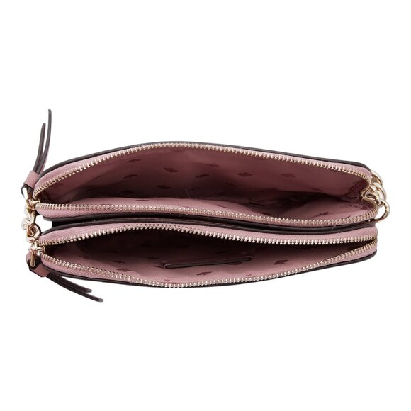 Kate Spade Cameron Double Zip Small Crossbody Bag in Dusty Peony Pink - Picture 2 of 16
